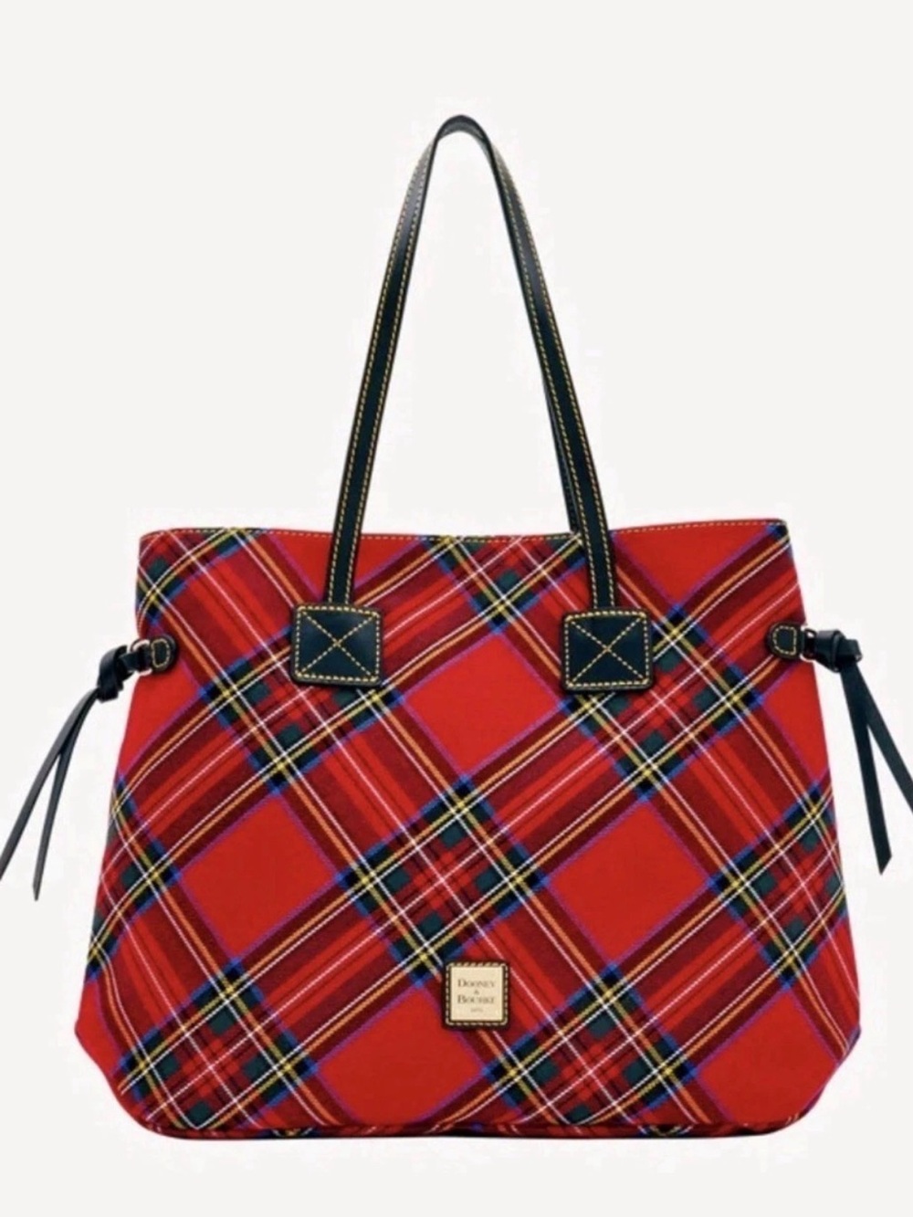 Dooney & Bourke Tartan Victoria tote bag Italian woven cotton Leather Handles